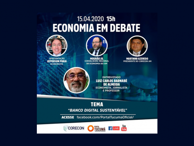 Corecon-AM receberá Luiz Carlos Barnabé de Almeida para falar de bancos digitais sustentáveis